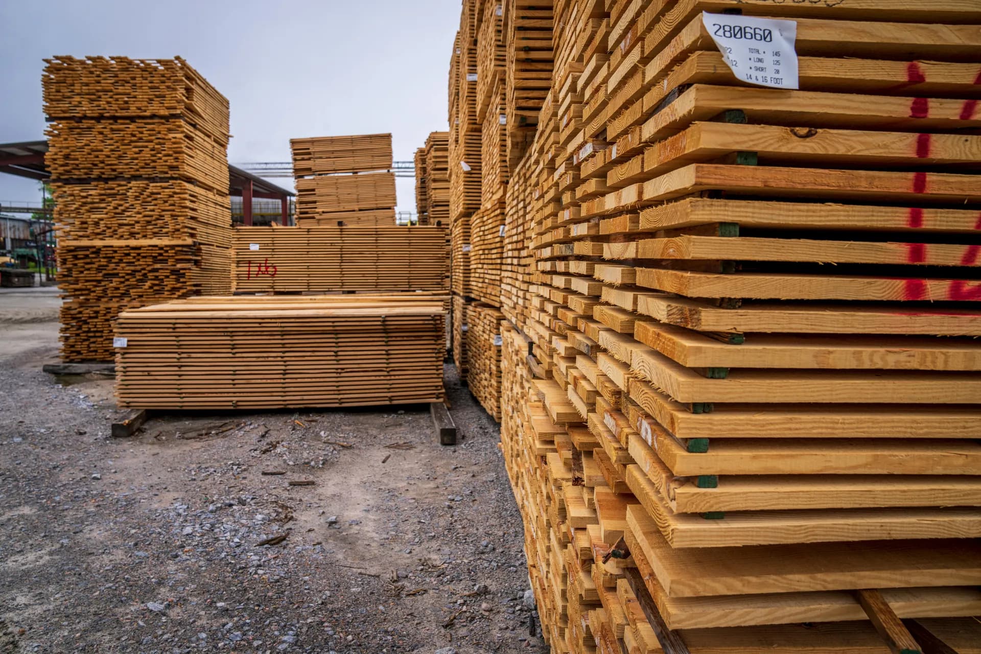 Stacked dimensional lumber
